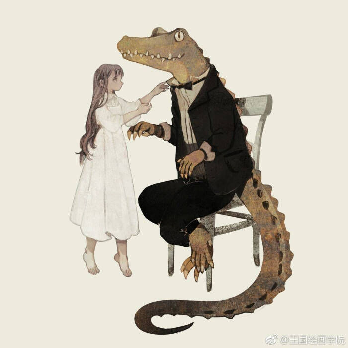 twitter@rt0no 插画作品欣赏,当动物和人类平等时会是怎样的情况呢?