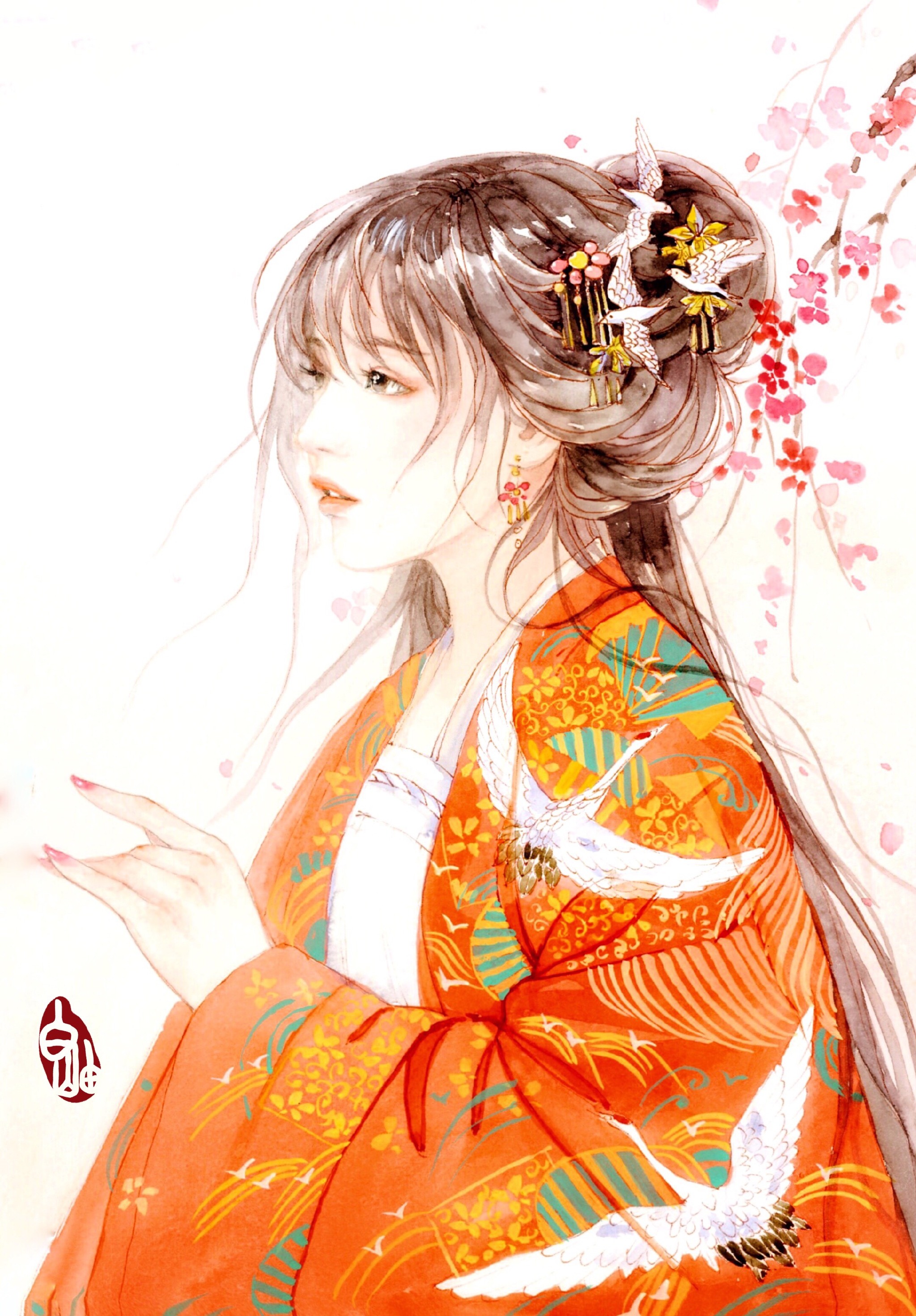 〔 古风水彩美人 〕 作者" 白岫