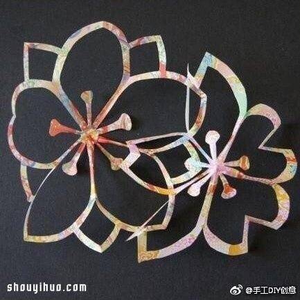 樱花的剪法超美樱花剪纸手工制作图解教程67676767