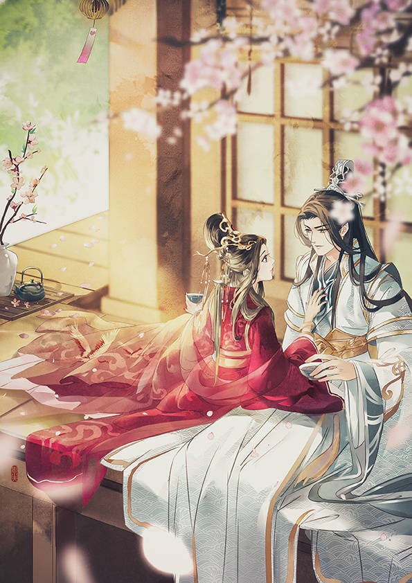 手绘古风情侣