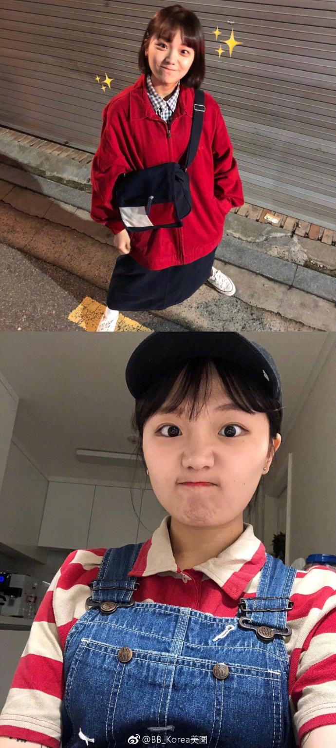 网红辑脸红的思春期の百变小个子女生日常穿搭 /图源微博/止于乏味
