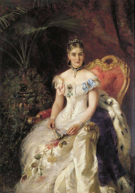 [cp]@艺文馆: 19世纪 欧洲贵族女性的肖像画,隆重的装束,挂满珠宝,将