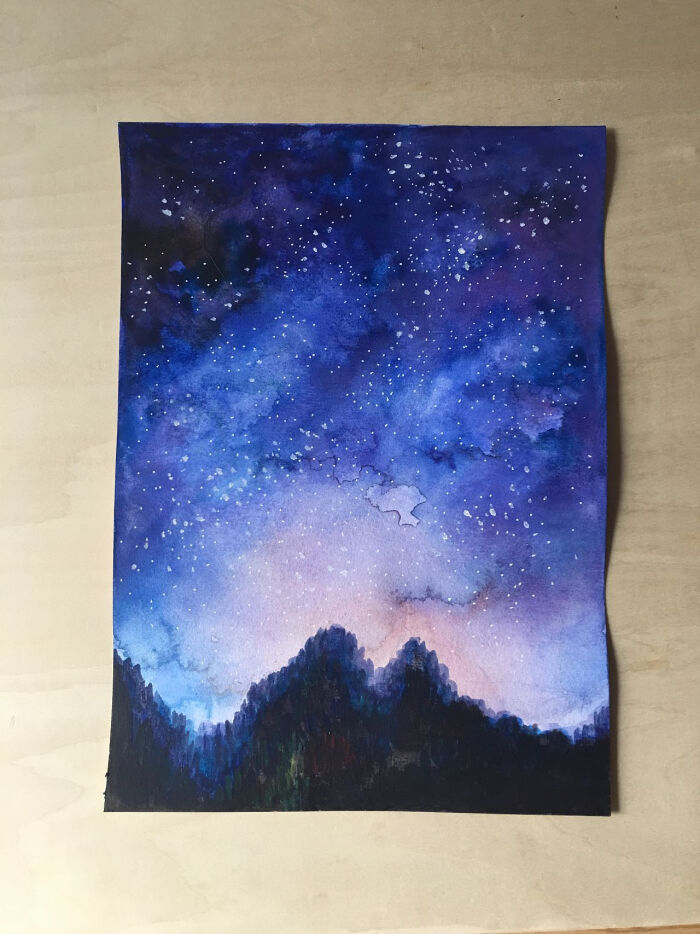 星空 水彩画