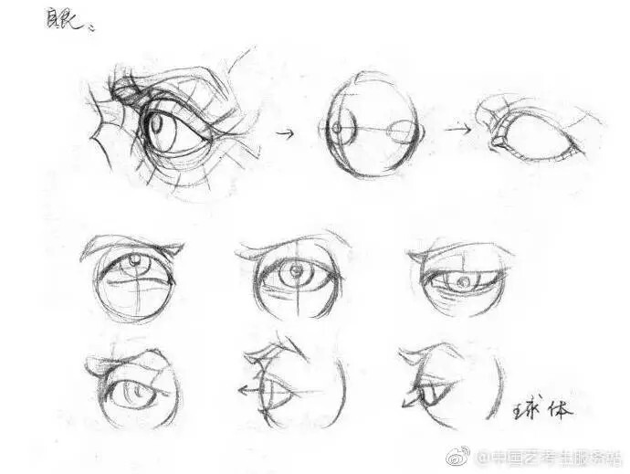 素描五官手脚透视结构