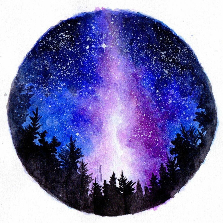 木头画星空