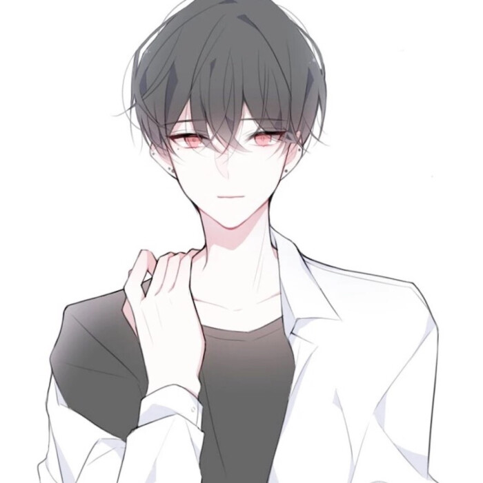 男头#动漫#半身#帅气#黑白