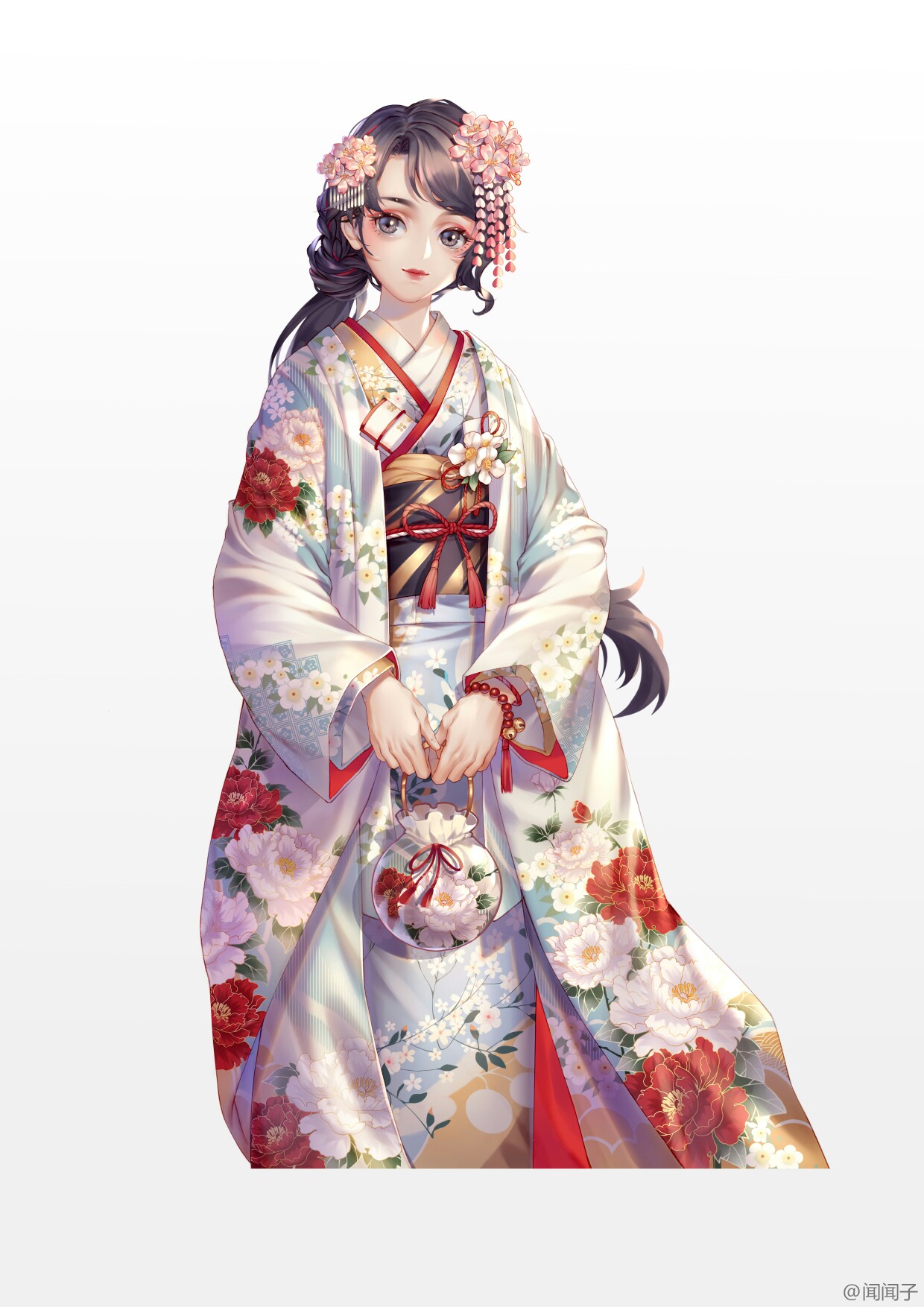 和风 日系 服装设计 和服素材 手绘 绘画 和服参考 手绘 美少女 动漫