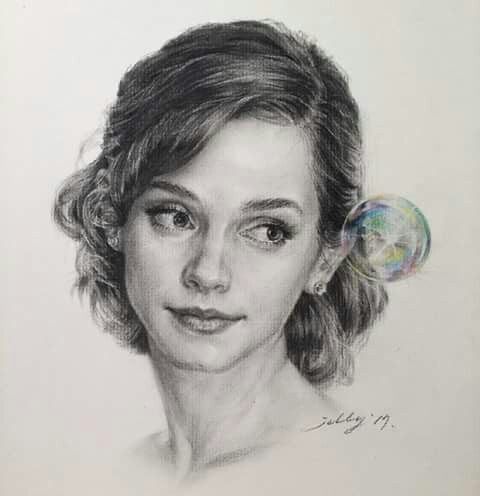 欧美写实素描人像