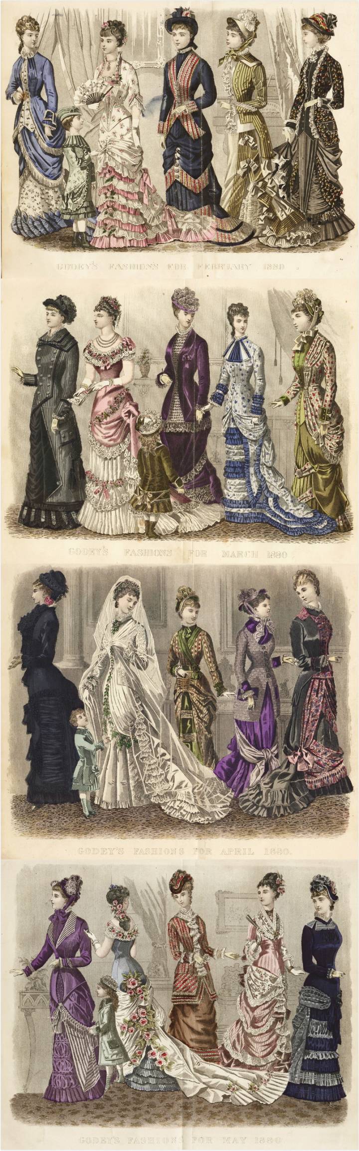 [cp]#服装# 西方古代史中女装裙幅最窄的时期是1879~1881这三年
