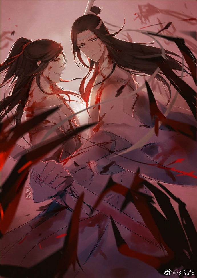 【侵删】#魔道祖师##忘羡# 【翻新】乱葬岗上, 以血点就白衣,身负"召