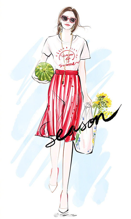 jjseason插画#season时尚插画 早安,夏天