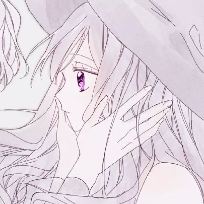 二次元 情头 白发 紫瞳 女