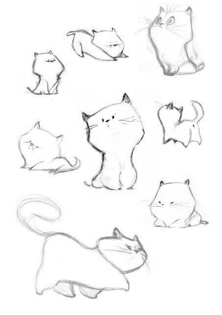 160余种猫咪的简笔画,很萌很可爱,哄娃和手帐必备技能