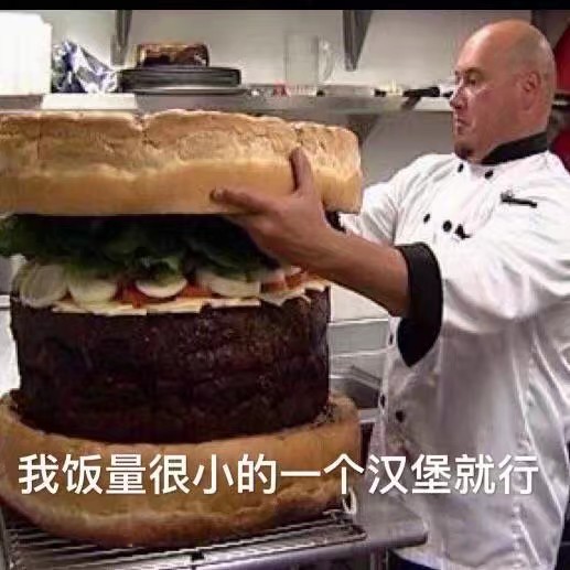 我饭量很小的一个汉堡就行沙雕搞笑表情包