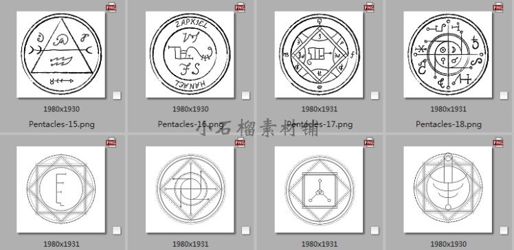 黑白几何数学图形符文魔法阵线条logo边框png设计素材png333