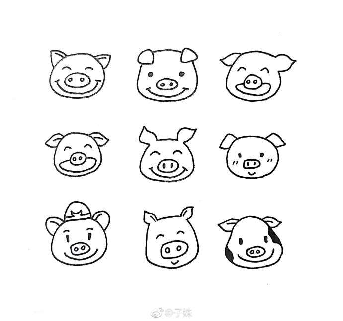 设计秀 一组萌萌哒的简笔画小动物 (作者:子姝)