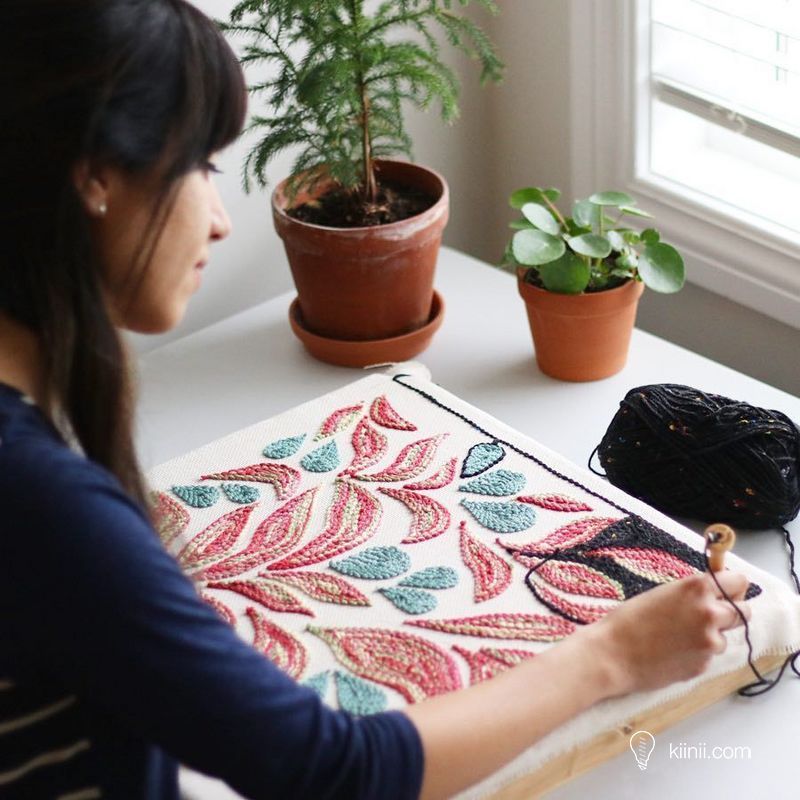 毛线戳戳绣##rug hooking 墩绣 掇花