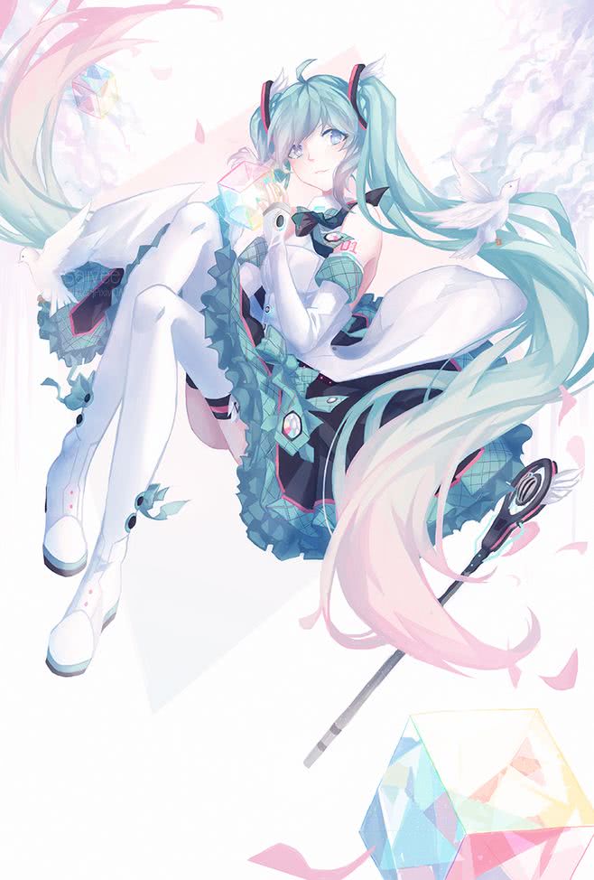 初音未来虚拟歌姬miku巡音镜音双子世界第一的公主殿下v家双马尾动漫