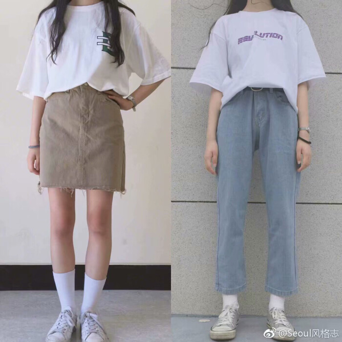 look:干净简约风学生装穿搭