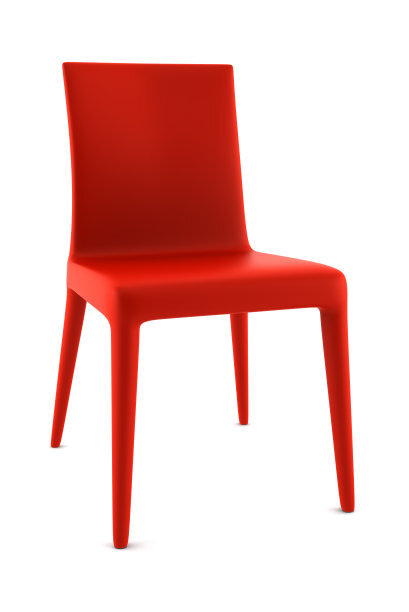 现代红色塑料椅子