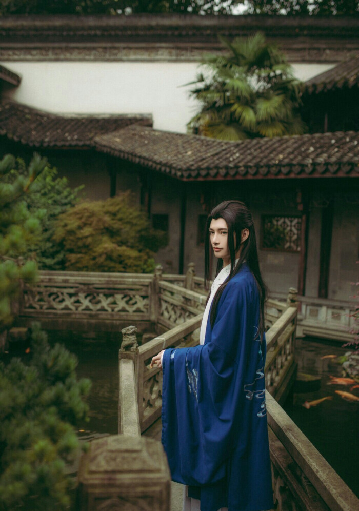淡辉夕颜,公子如玉,是你执一把青伞,为我许下一世长安)古风真人男头 