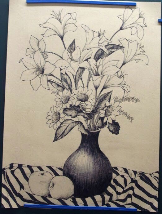 装饰画 油画棒 水粉 水彩笔 彩色 黑白 动物 运动鞋 遥控器 鸟 花卉