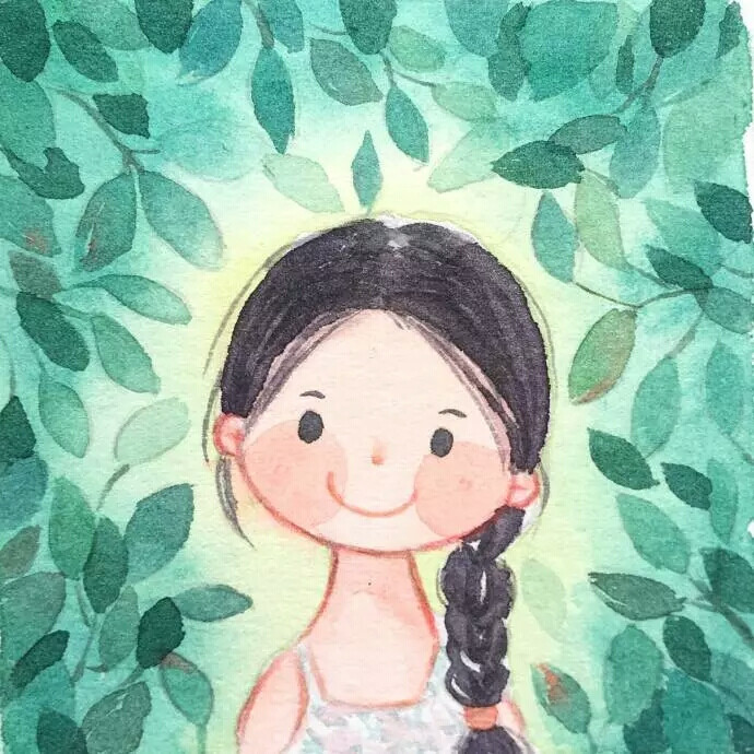 夏日女生水彩头像 闺蜜头 为何如初见