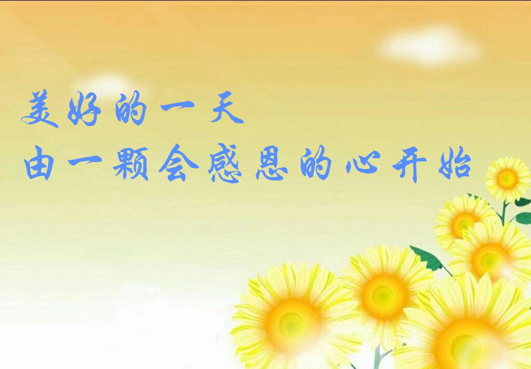 美好的一天由一颗会感恩的心开始
