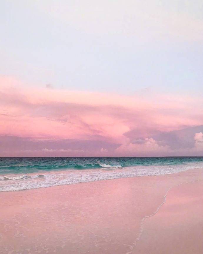 浪漫 粉色 壁纸 背景 海滩