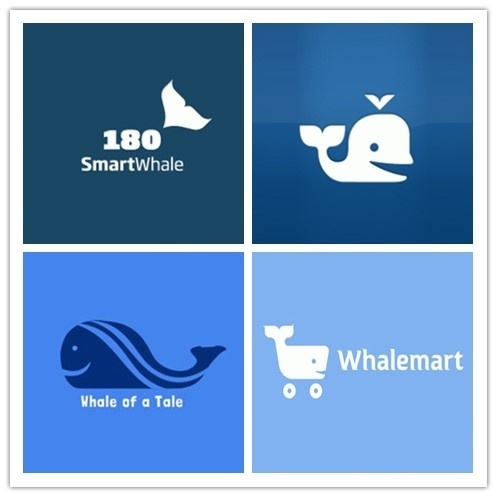 以鲸鱼为主题的创意logo设计 #标志分享