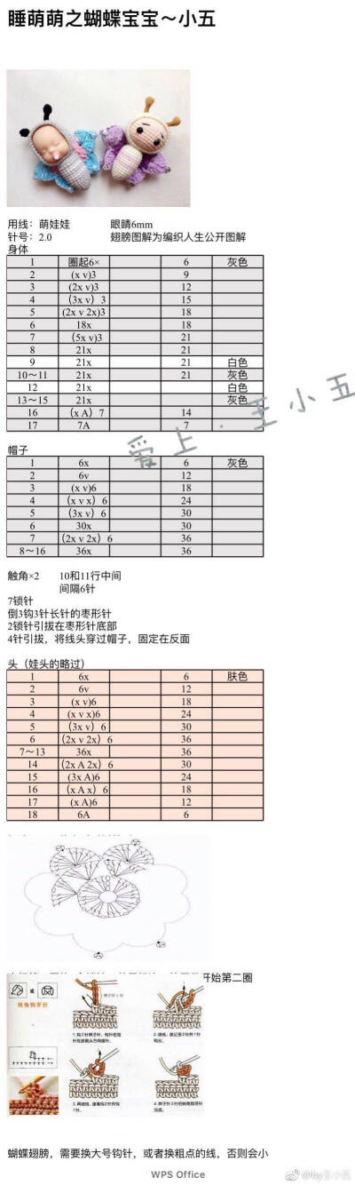 钩针,娃娃,玩偶钩针图解