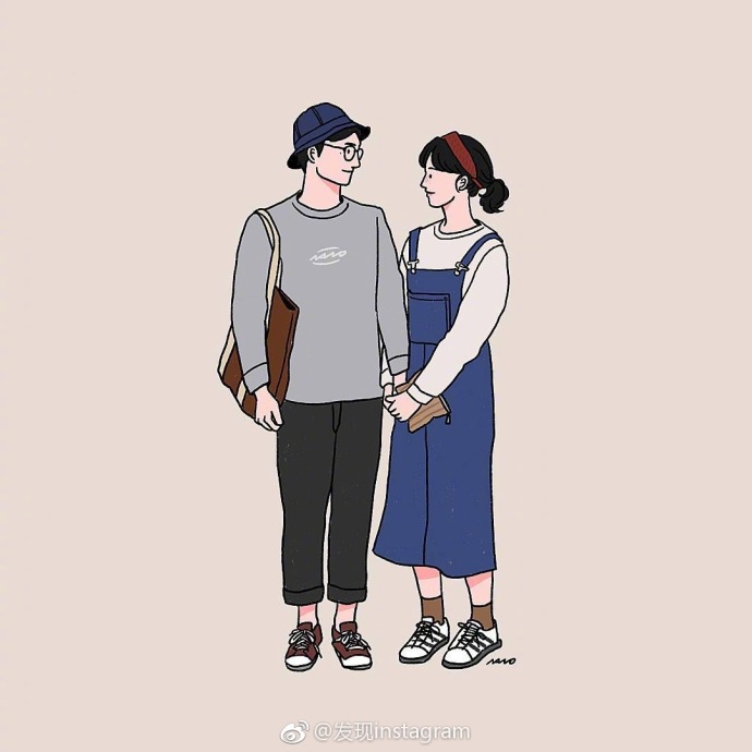 情侣系列小插画 ins:ari.nunnunano