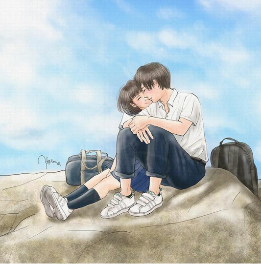 日本插画家|平泉春奈情侣 日常 插画