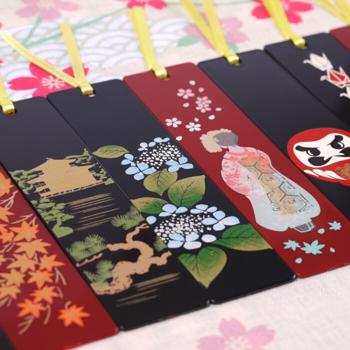 全11种 日本莳绘漆画书签 漆书签 京都舞伎 金