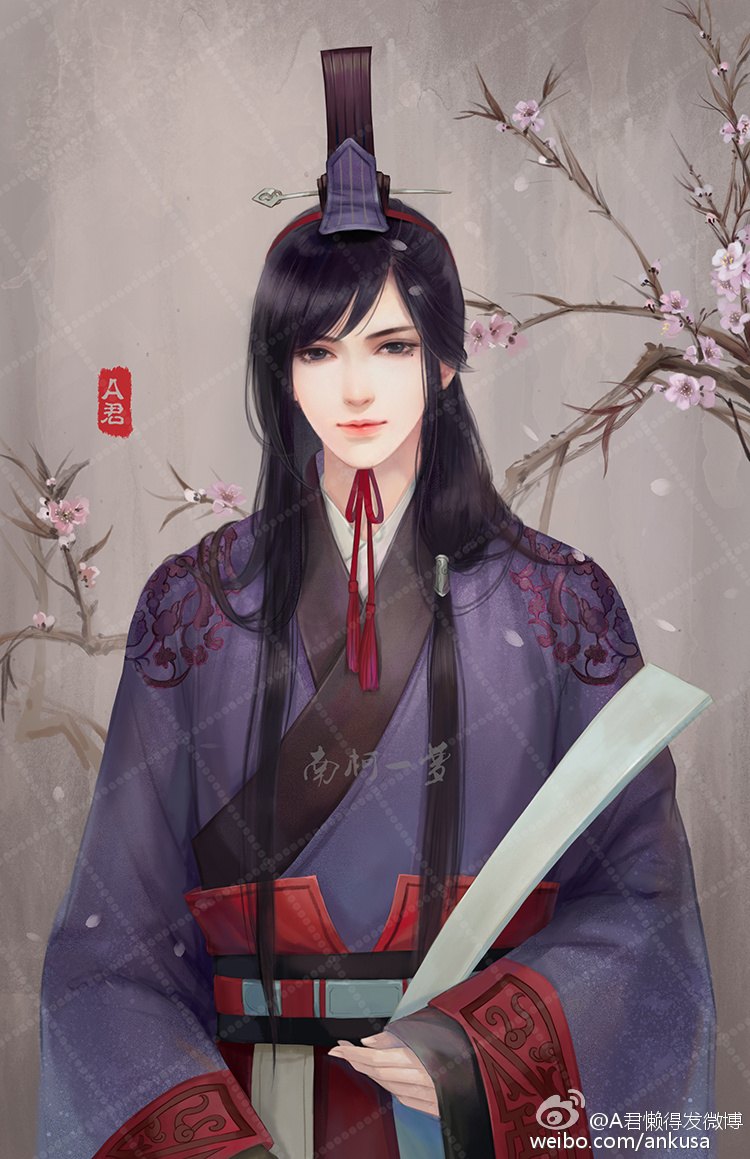 古风插画 古风美男