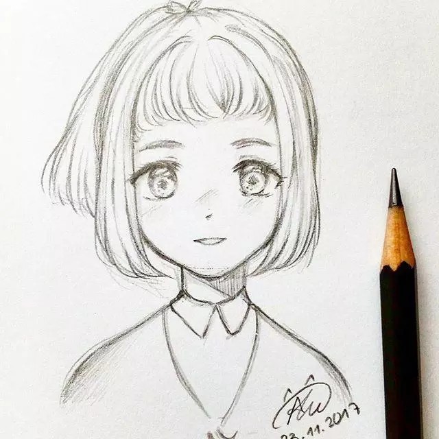 手绘|铅绘|线稿|黑白|人物|插画师:aluli