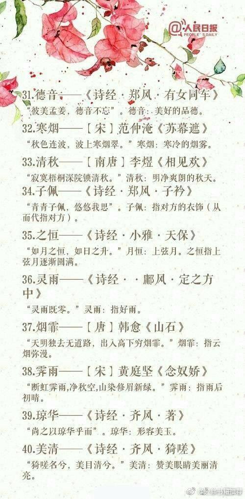 快给自己的孩子取个好听又含有诗意的名字吧!