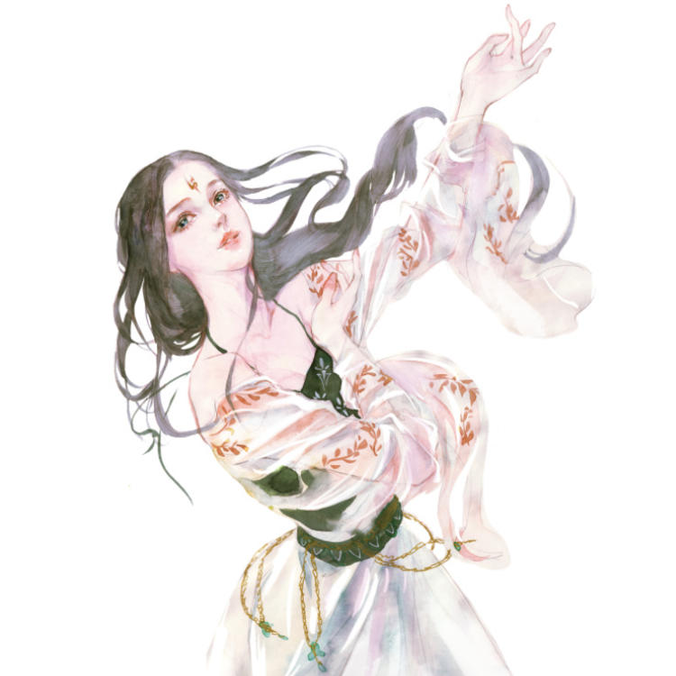 插画 作者:enofno 唯美古风少女头像