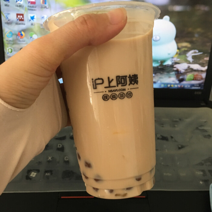 沪上阿姨奶茶,珍珠好评.