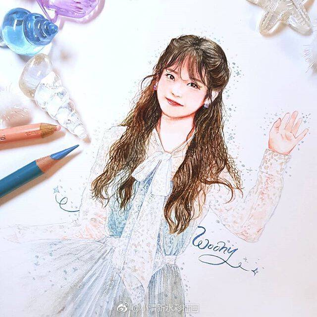 iu 李智恩 彩铅画 手绘