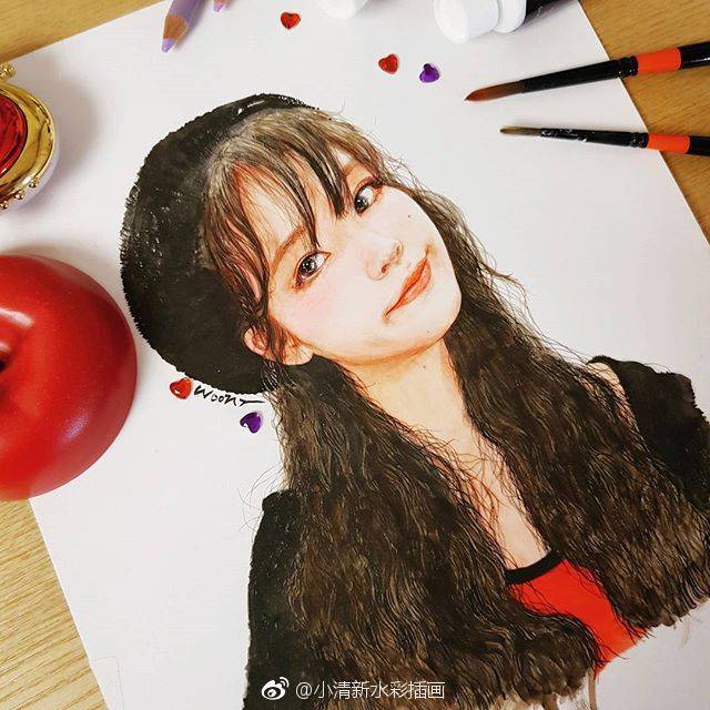 iu 李智恩 彩铅画 手绘