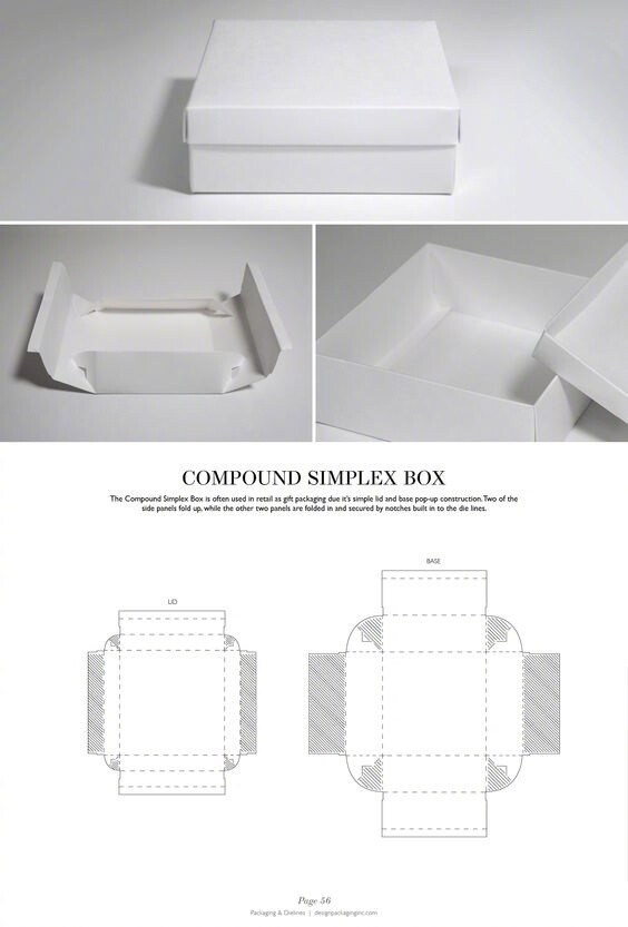 一些盒型结构,包装中很重要的部分,附展开图.