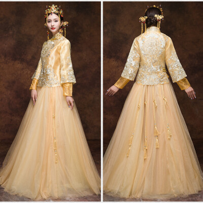 服中式婚纱礼服结婚嫁衣龙凤褂女 0 31 39度开水  发布到  ~古风~中式