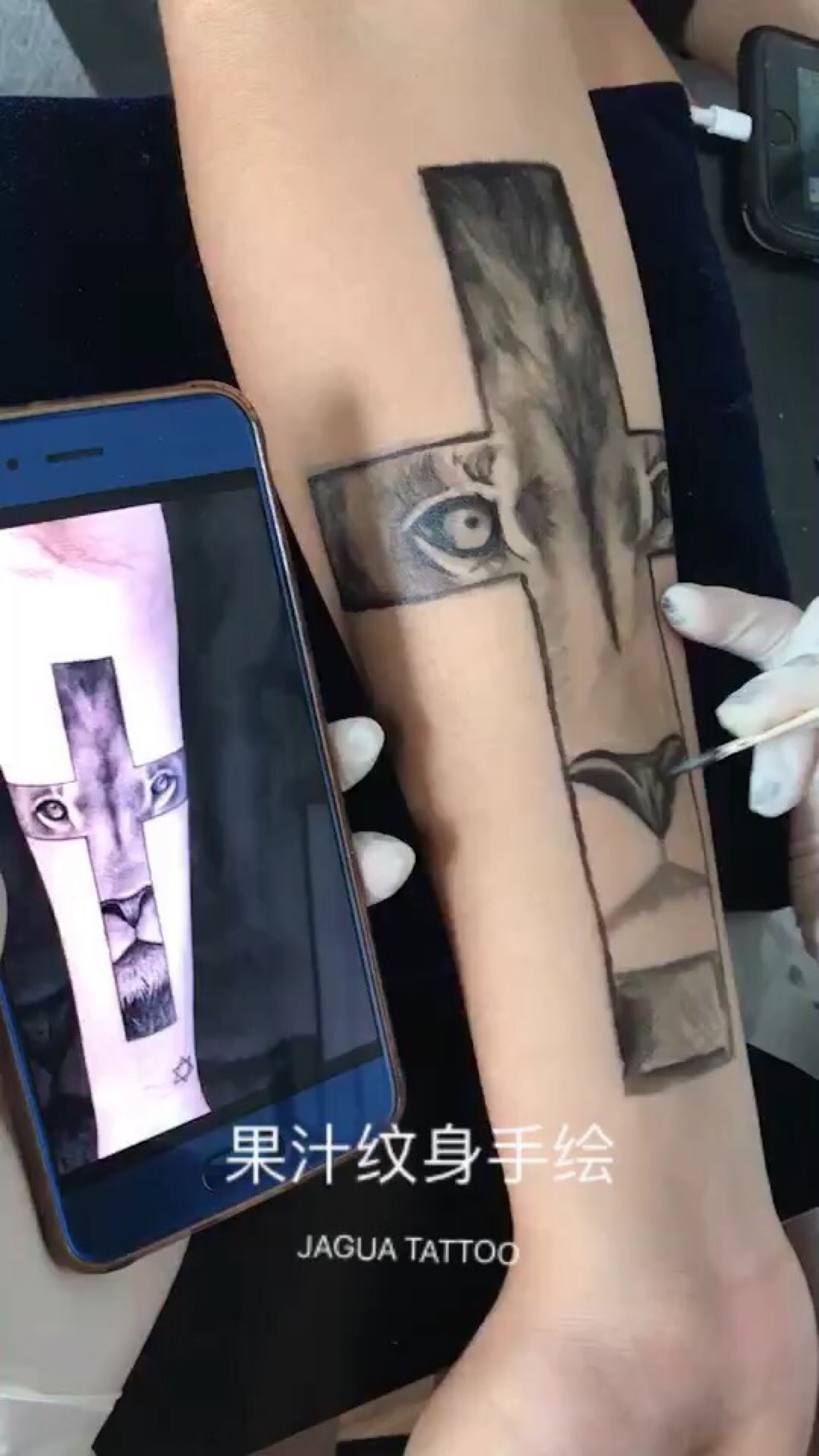 jaguaink植物果汁纹身 两周纹身 jaguatattoo xtattoo 海娜手绘 t b搜