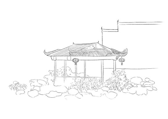 水彩线稿