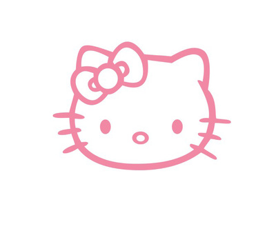 hello kitty猫贴纸蝴蝶结可爱儿童房卧室床头浪漫电视背景墙贴纸