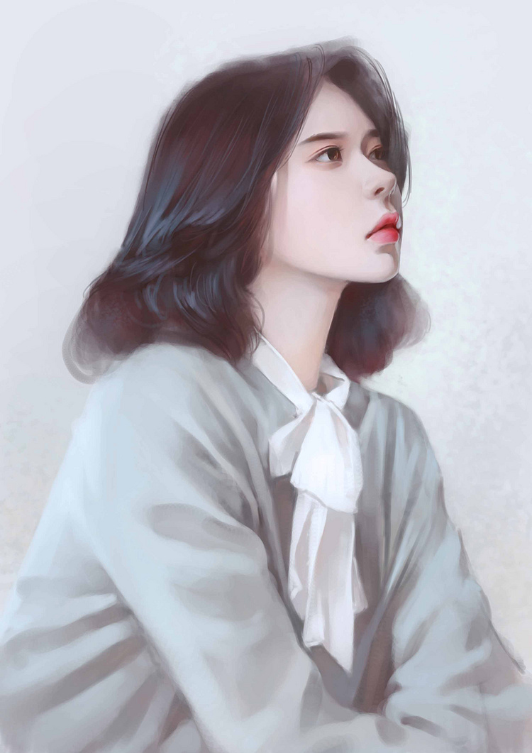 现代 唯美 写实 言情 插画 作者:秋古