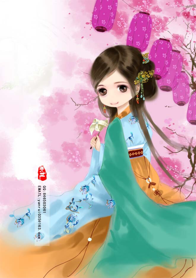 【古风美人】#q版# 作者:元严_8477 涂鸦