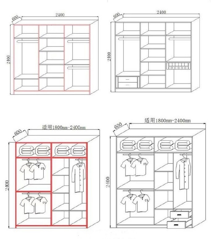 衣柜结构尺寸及参考案例