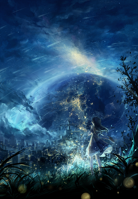 意境/梦幻/深蓝/壁纸/插图